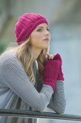 lace hat & fingerless gloves